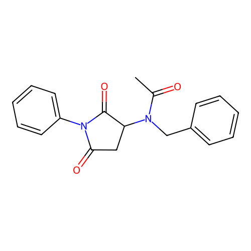 N-benzyl-N-(2,5-dioxo-1-phenylpyrrolidin-3-yl)acetamide structure