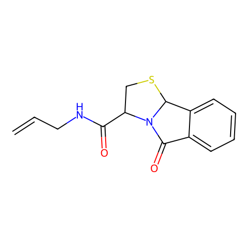 5-oxo-N-prop-2-enyl-3,9b-dihydro-2H-[1,3]thiazolo[2,3-a]isoindole-3-carboxamide structure