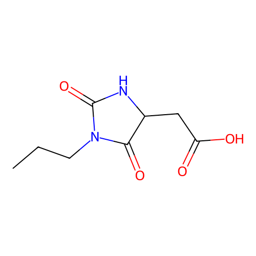 (2,5-Dioxo-1-propyl-imidazolidin-4-yl)-acetic acid structure