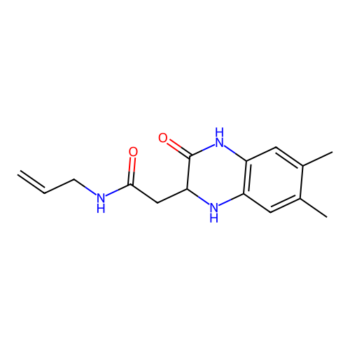 2-(6,7-dimethyl-3-oxo-2,4-dihydro-1H-quinoxalin-2-yl)-N-prop-2-enylacetamide structure