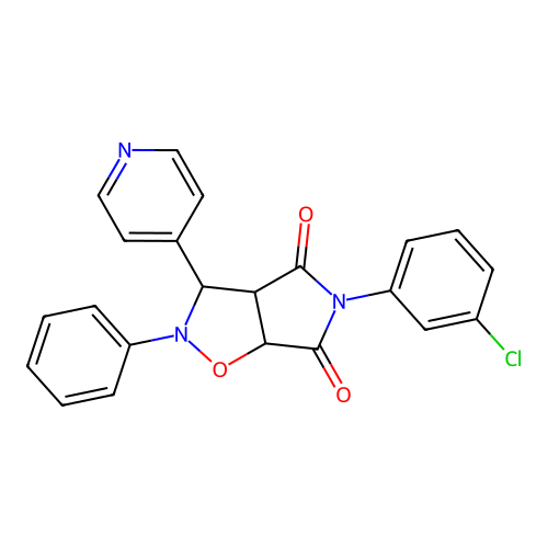 5-(3-CHLOROPHENYL)-2-PHENYL-3-(PYRIDIN-4-YL)-HEXAHYDRO-2H-PYRROLO[3,4-D][1,2]OXAZOLE-4,6-DIONE structure