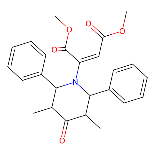 dimethyl (2E)-2-(3,5-dimethyl-4-oxo-2,6-diphenylpiperidin-1-yl)but-2-enedioate structure