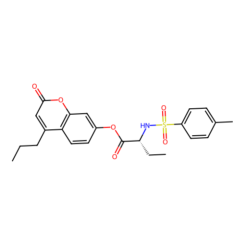 (2-oxo-4-propylchromen-7-yl) (2R)-2-[(4-methylphenyl)sulfonylamino]butanoate structure