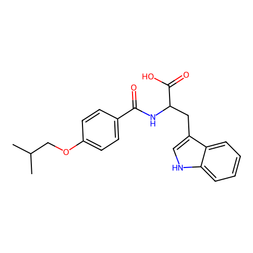 N-{[4-(2-methylpropoxy)phenyl]carbonyl}tryptophan structure