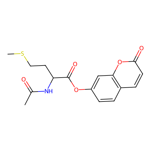 2-oxo-2H-chromen-7-yl 2-acetamido-4-(methylthio)butanoate structure
