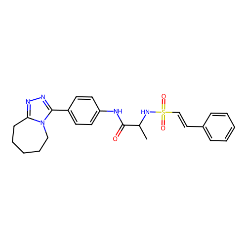 2-(2-phenylethenesulfonamido)-N-(4-{5H,6H,7H,8H,9H-[1,2,4]triazolo[4,3-a]azepin-3-yl}phenyl)propanamide structure