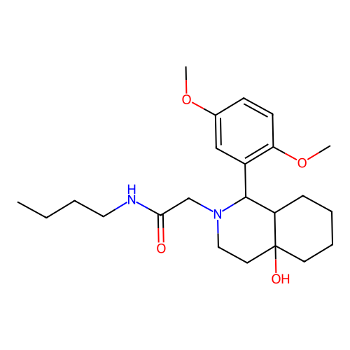 N-butyl-2-[1-(2,5-dimethoxyphenyl)-4a-hydroxy-1,3,4,5,6,7,8,8a-octahydroisoquinolin-2-yl]acetamide structure