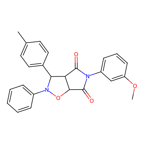 5-(3-methoxyphenyl)-2-phenyl-3-(p-tolyl)dihydro-2H-pyrrolo[3,4-d]isoxazole-4,6(5H,6aH)-dione structure