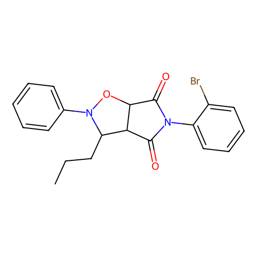 5-(2-bromophenyl)-2-phenyl-3-propyldihydro-2H-pyrrolo[3,4-d]isoxazole-4,6(5H,6aH)-dione structure
