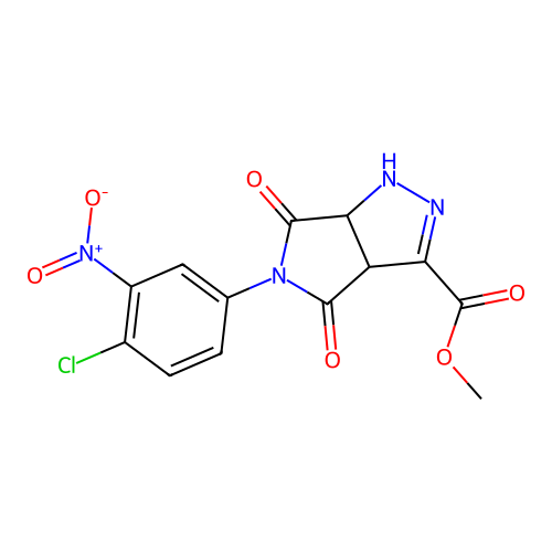methyl 5-(4-chloro-3-nitrophenyl)-4,6-dioxo-1,3a,4,5,6,6a-hexahydropyrrolo[3,4-c]pyrazole-3-carboxylate structure