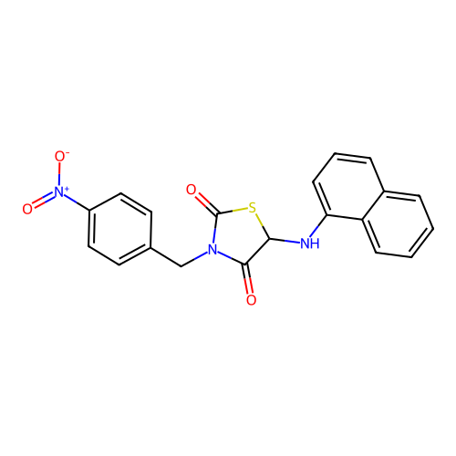 5-(Naphthalen-1-ylamino)-3-(4-nitrobenzyl)thiazolidine-2,4-dione structure