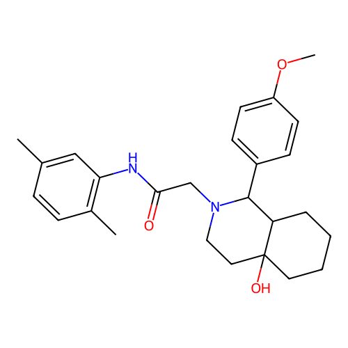 2-[4a-hydroxy-1-(4-methoxyphenyl)-1,3,4,5,6,7,8,8a-octahydroisoquinolin-2-yl]-N-(2,5-dimethylphenyl)acetamide structure