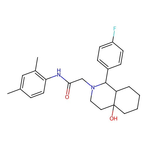 N-(2,4-dimethylphenyl)-2-(1-(4-fluorophenyl)-4a-hydroxyoctahydroisoquinolin-2(1H)-yl)acetamide structure