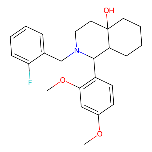 1-(2,4-dimethoxyphenyl)-2-(2-fluorobenzyl)octahydroisoquinolin-4a(2H)-ol structure