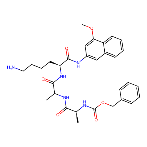 Benzyloxycarbonyl-alanyl-alanyl-lysyl-4-methoxy-2-naphthylamide structure