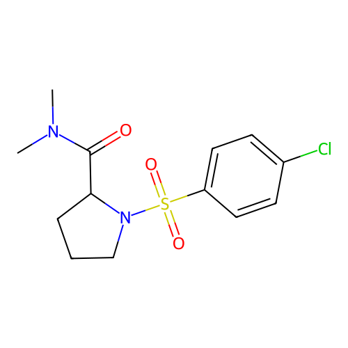 1-(4-chlorophenyl)sulfonyl-N,N-dimethylpyrrolidine-2-carboxamide structure
