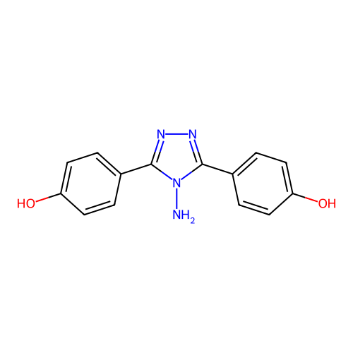 4-[4-amino-5-(4-hydroxyphenyl)-4H-1,2,4-triazol-3-yl]benzenol structure