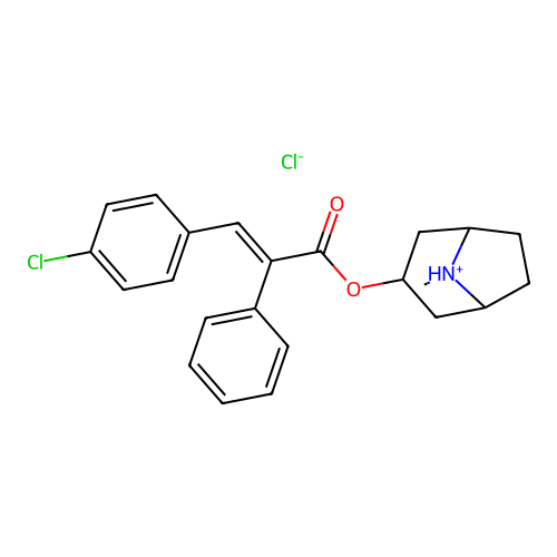 Cinnamic acid, p-chloro-alpha-phenyl-, 3-tropanyl ester, hydrochloride, hydrate structure