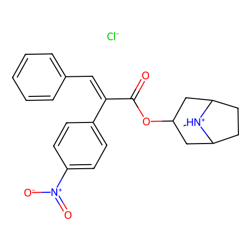 Cinnamic acid, alpha-(p-nitrophenyl)-, 3-tropanyl ester, hydrochloride, hydrate structure