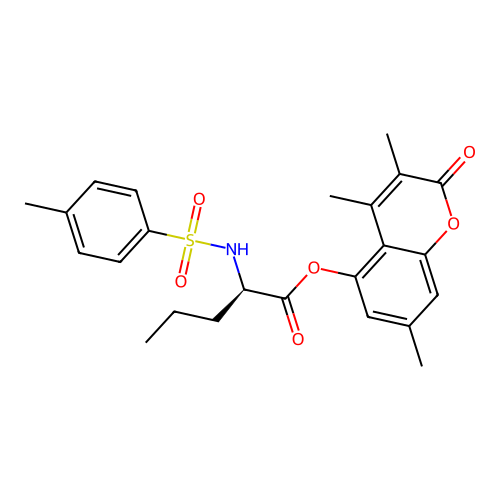 (3,4,7-trimethyl-2-oxochromen-5-yl) (2R)-2-[(4-methylphenyl)sulfonylamino]pentanoate structure
