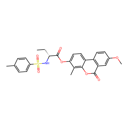 (8-methoxy-4-methyl-6-oxobenzo[c]chromen-3-yl) (2R)-2-[(4-methylphenyl)sulfonylamino]butanoate structure