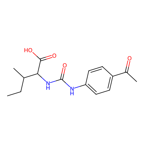 N-[(4-acetylphenyl)carbamoyl]isoleucine structure