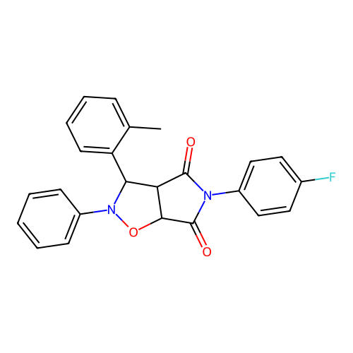 5-(4-fluorophenyl)-2-phenyl-3-(o-tolyl)dihydro-2H-pyrrolo[3,4-d]isoxazole-4,6(5H,6aH)-dione structure