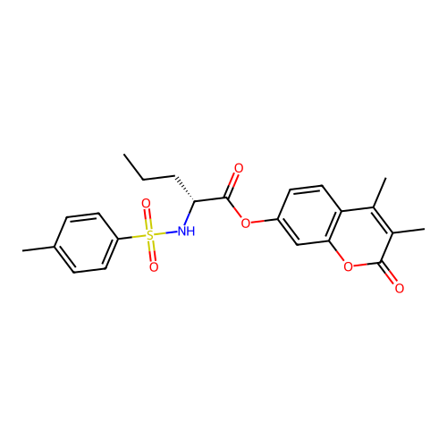 (3,4-dimethyl-2-oxochromen-7-yl) (2R)-2-[(4-methylphenyl)sulfonylamino]pentanoate structure