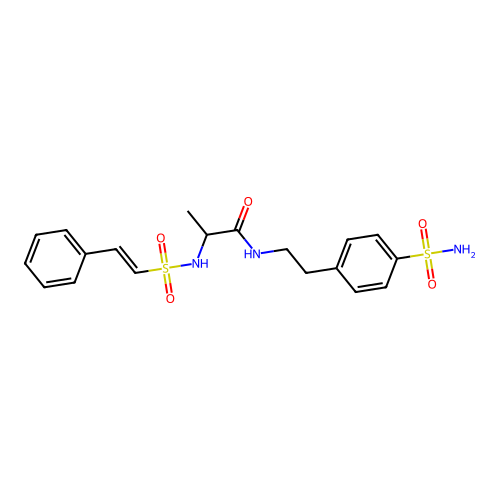 2-(2-phenylethenesulfonamido)-N-[2-(4-sulfamoylphenyl)ethyl]propanamide structure
