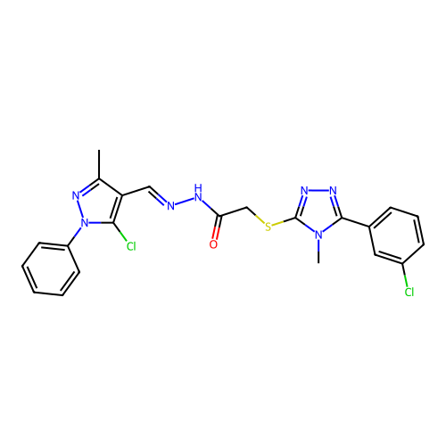 C22H19Cl2N7OS structure