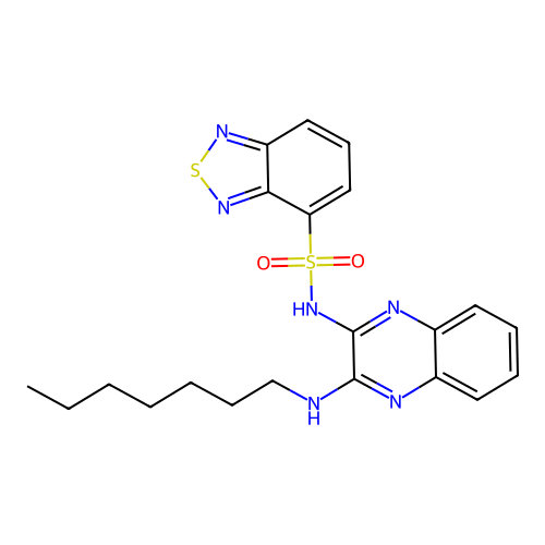 N-(3-(heptylamino)quinoxalin-2-yl)benzo[c][1,2,5]thiadiazole-4-sulfonamide structure