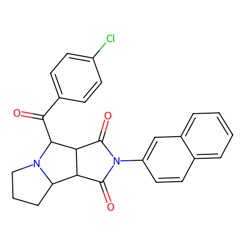 4-(4-chlorobenzoyl)-2-(naphthalen-2-yl)hexahydropyrrolo[3,4-a]pyrrolizine-1,3(2H,8bH)-dione structure