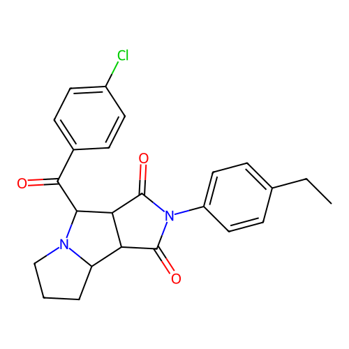 4-(4-chlorobenzoyl)-2-(4-ethylphenyl)hexahydropyrrolo[3,4-a]pyrrolizine-1,3(2H,8bH)-dione structure