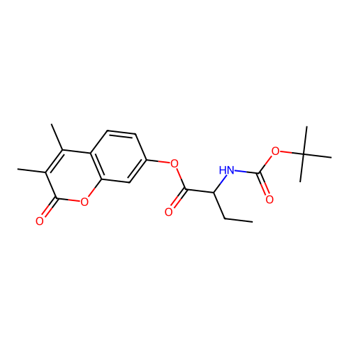 3,4-dimethyl-2-oxo-2H-chromen-7-yl 2-((tert-butoxycarbonyl)amino)butanoate structure