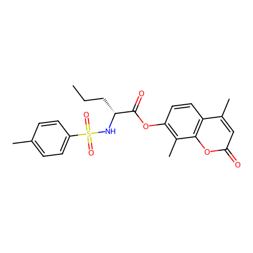 (4,8-dimethyl-2-oxochromen-7-yl) (2R)-2-[(4-methylphenyl)sulfonylamino]pentanoate structure