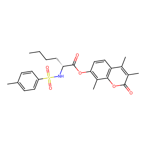 (3,4,8-trimethyl-2-oxochromen-7-yl) (2R)-2-[(4-methylphenyl)sulfonylamino]hexanoate structure