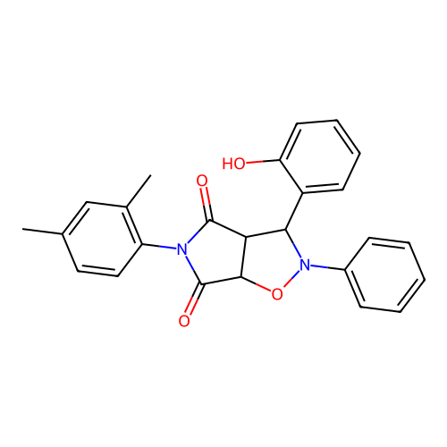 5-(2,4-dimethylphenyl)-3-(2-hydroxyphenyl)-2-phenyl-3a,6a-dihydro-3H-pyrrolo[3,4-d][1,2]oxazole-4,6-dione structure