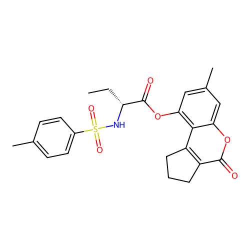 (7-methyl-4-oxo-2,3-dihydro-1H-cyclopenta[c]chromen-9-yl) (2R)-2-[(4-methylphenyl)sulfonylamino]butanoate structure