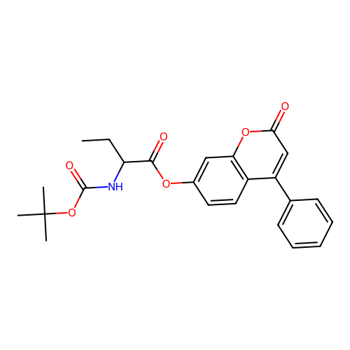 2-oxo-4-phenyl-2H-chromen-7-yl 2-((tert-butoxycarbonyl)amino)butanoate structure