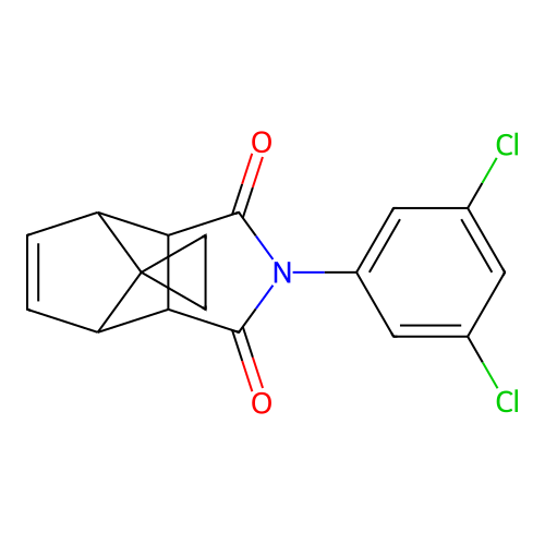 (3aR,4R,7S,7aS)-2-(3,5-dichlorophenyl)-3a,4,7,7a-tetrahydro-1H-spiro[4,7-methanoisoindole-8,1'-cyclopropane]-1,3(2H)-dione structure
