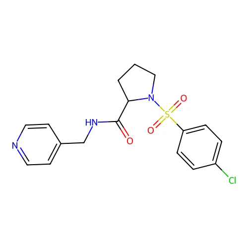 1-(4-氯苯基)磺酰基-N-(吡啶-4-基甲基)吡咯烷-2-甲酰胺 structure