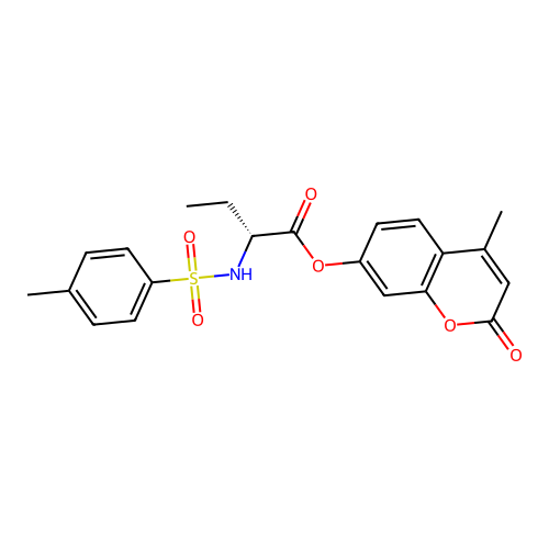 (4-methyl-2-oxochromen-7-yl) (2R)-2-[(4-methylphenyl)sulfonylamino]butanoate structure