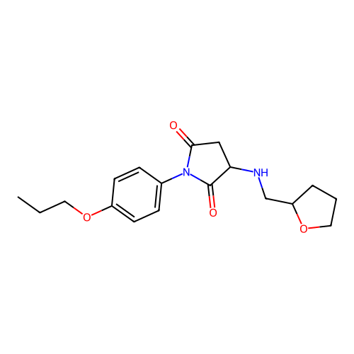 1-(4-Propoxyphenyl)-3-[(tetrahydrofuran-2-ylmethyl)amino]pyrrolidine-2,5-dione structure