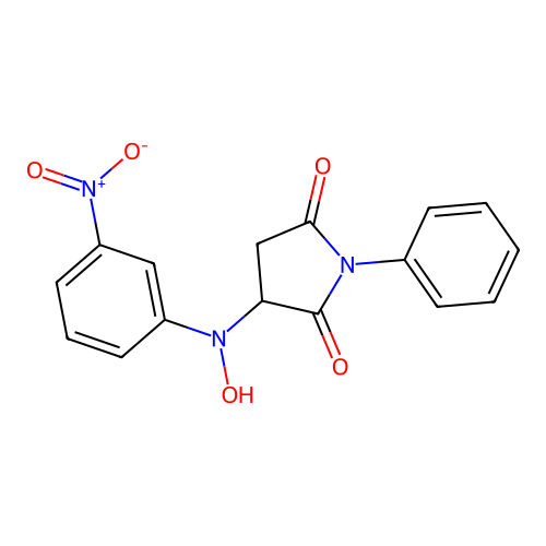 3-(Hydroxy(3-nitrophenyl)amino)-1-phenylpyrrolidine-2,5-dione structure