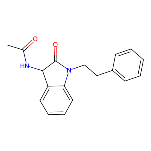 N-(2-Oxo-1-phenethyl-2,3-dihydro-1H-indol-3-yl)-acetamide structure