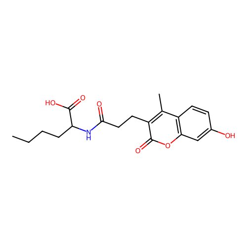 N-[3-(7-hydroxy-4-methyl-2-oxo-2H-chromen-3-yl)propanoyl]norleucine structure