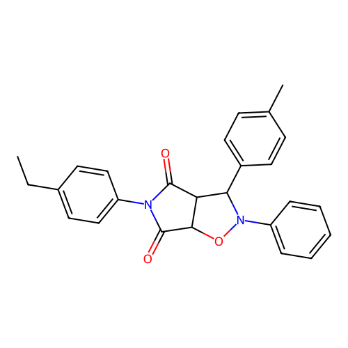 5-(4-ethylphenyl)-2-phenyl-3-(p-tolyl)dihydro-2H-pyrrolo[3,4-d]isoxazole-4,6(5H,6aH)-dione structure