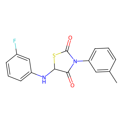 5-[(3-Fluorophenyl)amino]-3-(3-methylphenyl)-1,3-thiazolidine-2,4-dione structure