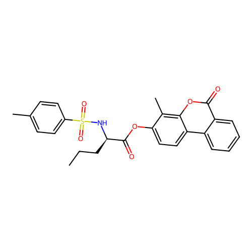 (4-methyl-6-oxobenzo[c]chromen-3-yl) (2R)-2-[(4-methylphenyl)sulfonylamino]pentanoate structure