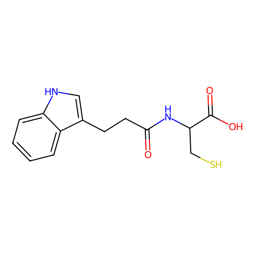 N-[3-(1H-indol-3-yl)propanoyl]cysteine structure